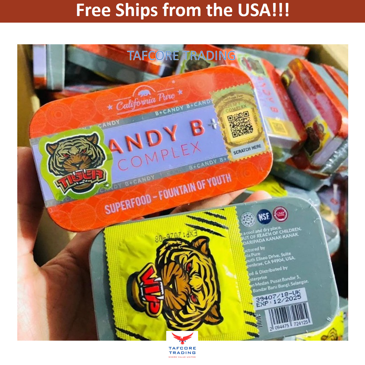 2 boxes Candy B+ Complex Tiger Male Performance Original Free Ship from the USA
