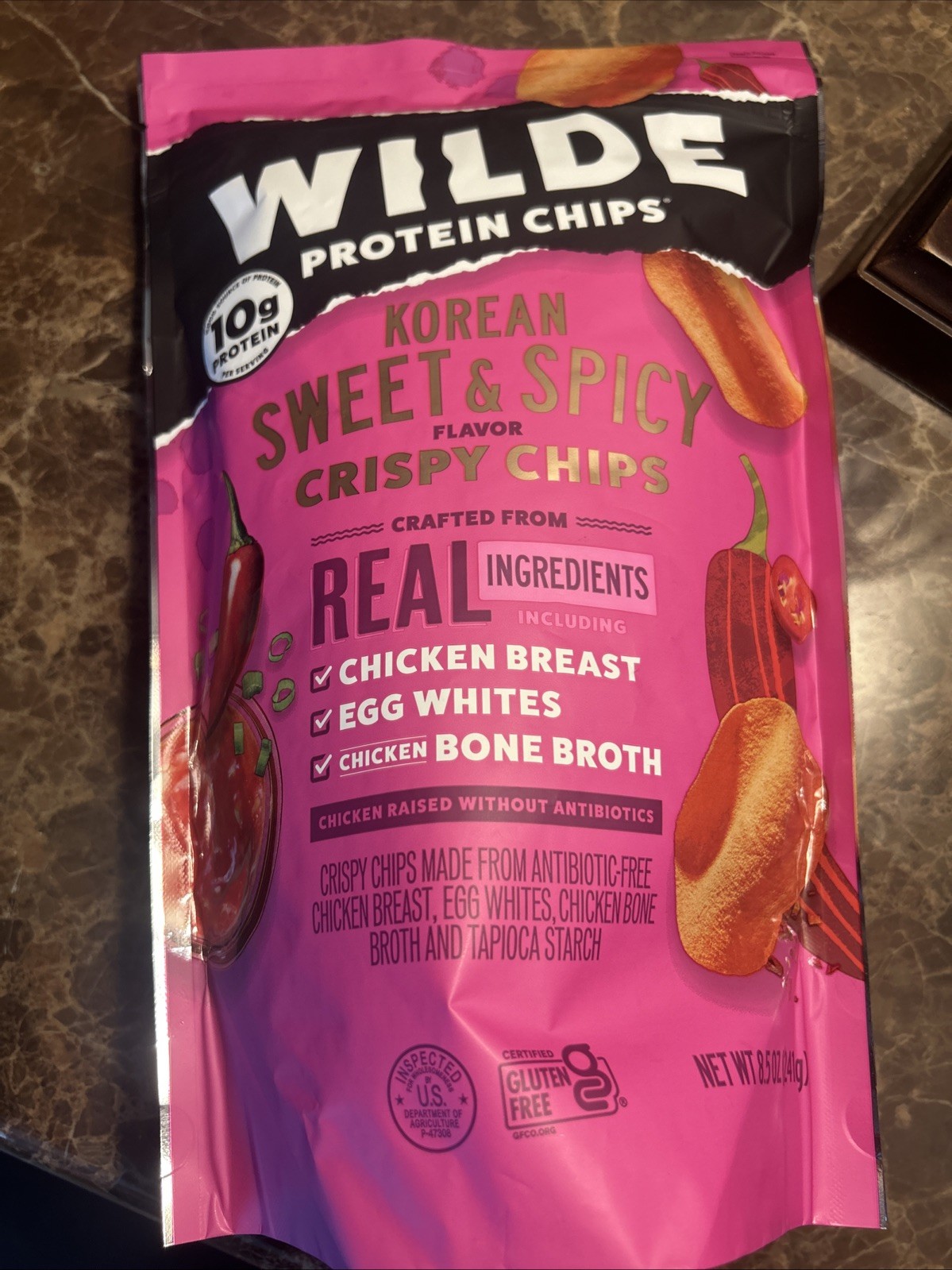 Wilde Protein Chips Korean Sweet & Spicy Flavor, 8.5 oz – 10g Protein