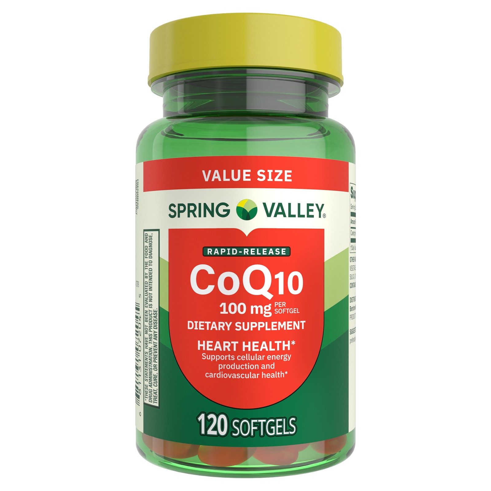 Rapid-Release CoQ10 Heart Health Dietary Supplement Softgels, 100 mg, 120 Count