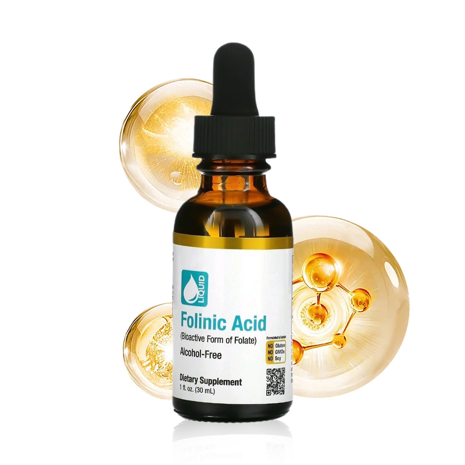California Gold Nutrition Alcohol Free Folinic Acid 1 FL OZ 30 ML Liquid