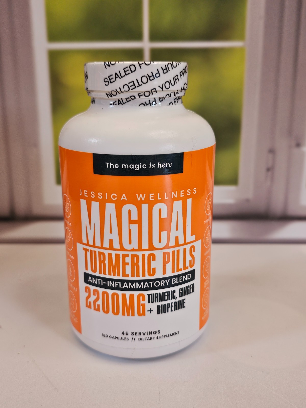 JESSICA WELLNESS Magical Turmeric Pills – 180 Capsules – EX 5/2026 New Sealed