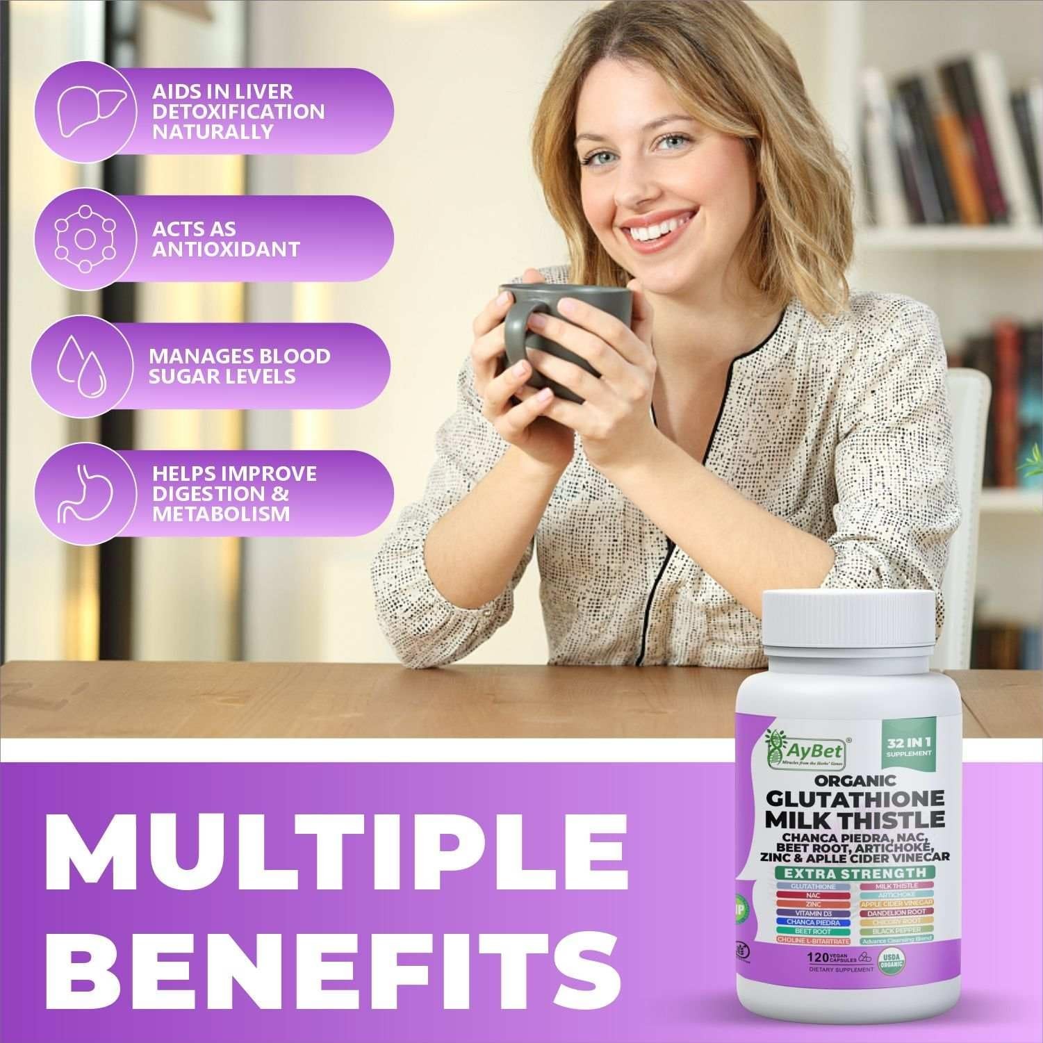 Aybet Glutathione Nac Milk Thistle Health Herbal Antioxidant Formula Chanca