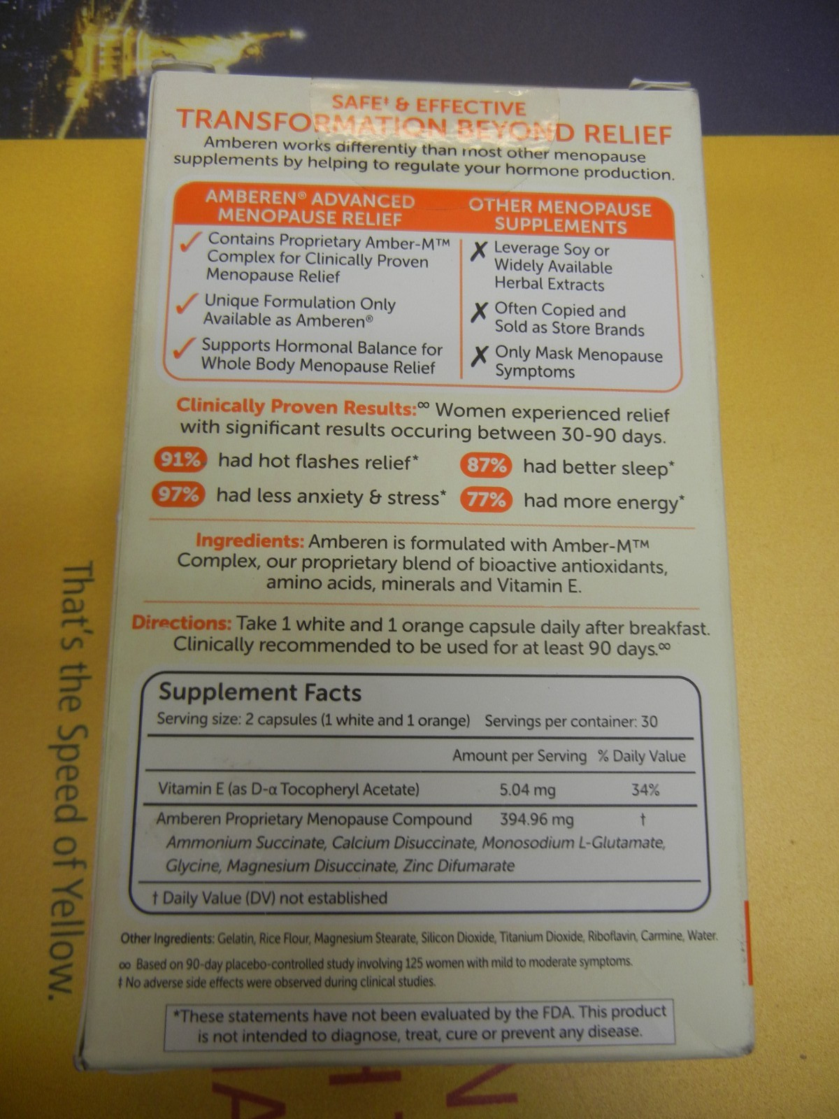 Amberen Menopause Relief Capsules 60-Count EXP 01/2027