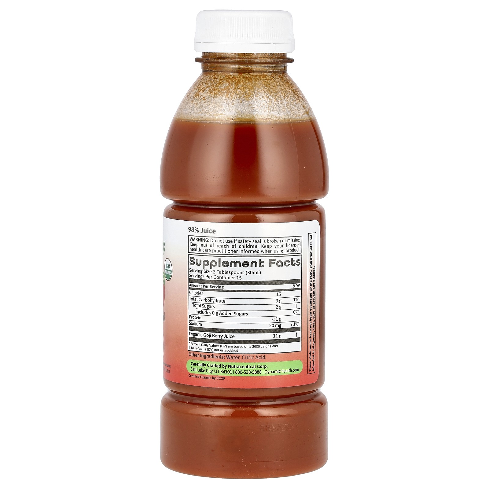Goji Gold, Certified Organic Goji 100% Juice, 16 fl oz (473 ml)