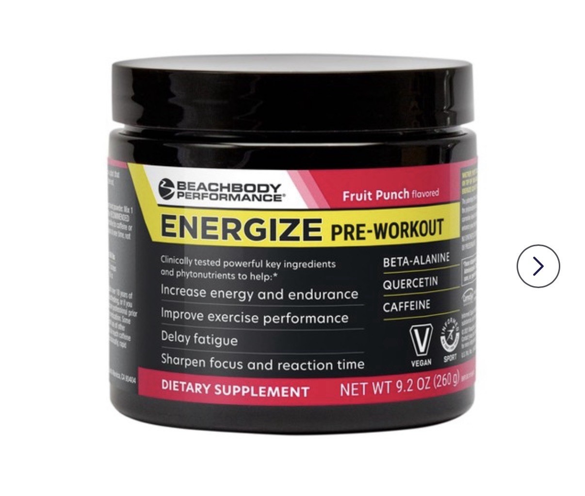 Beachbody FRUIT PUNCH ENERGIZE ~ Pre-Workout Energy ~