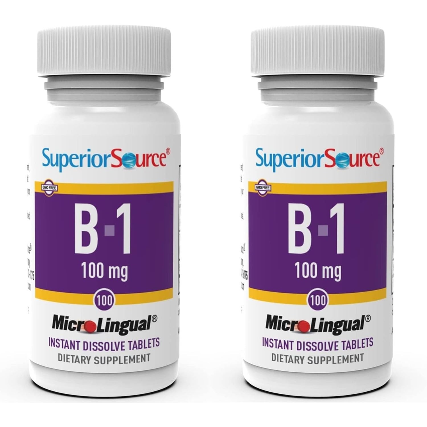 Superior Source Vitamin B1 (Thiamin), 100 mg, Under The 100 Count (Pack of 2)