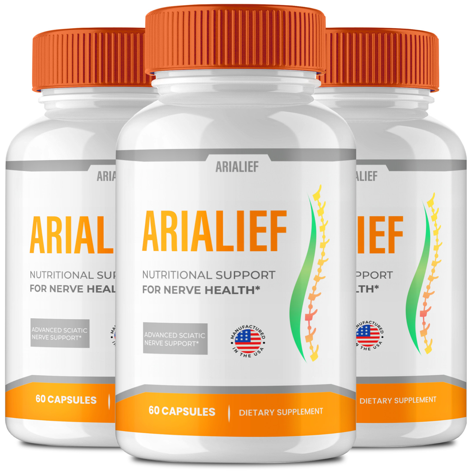 (3 Pack) AriaLief Nerve Support Brain & Cognitive Health Pills (180 Capsules)