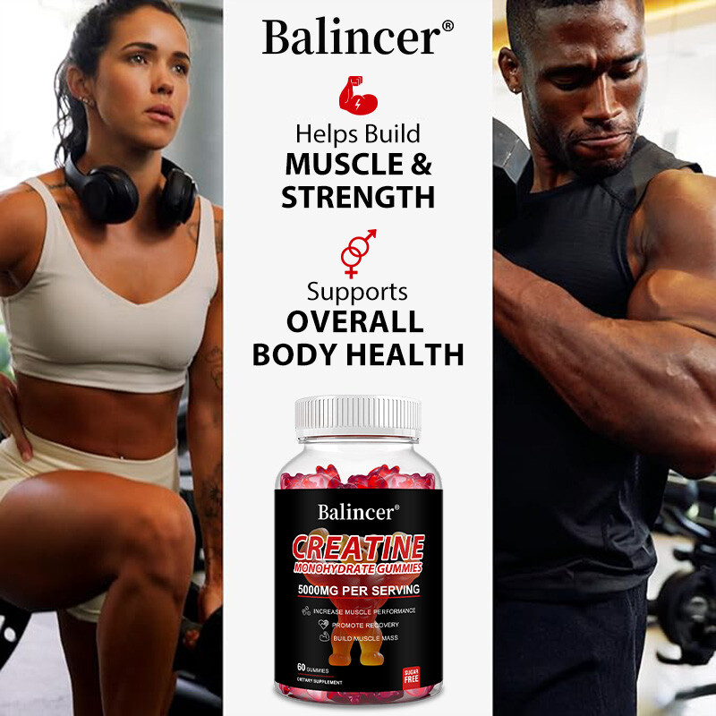 Creatine Monohydrate Gummies Increase Strength Muscle Endurance Energy 60 US