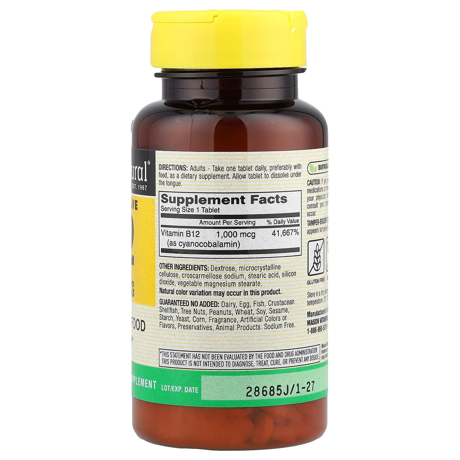 Vitamin B-12, Quick Dissolve, 1,000 mcg, 200 Tablets
