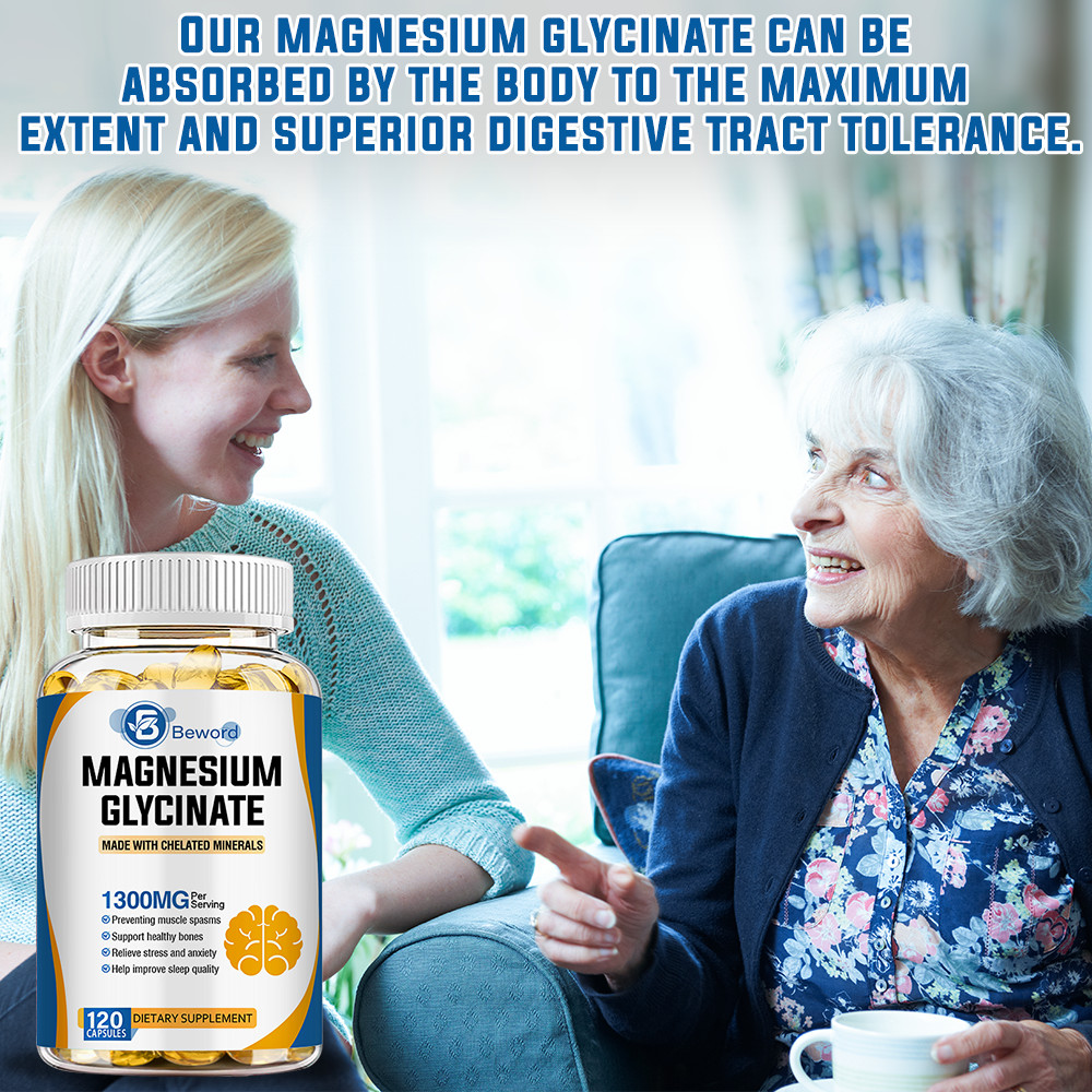 1300mg Magnesium Glycinate Supports Relaxation, Calm Mood & Healthy Sleep Cycle