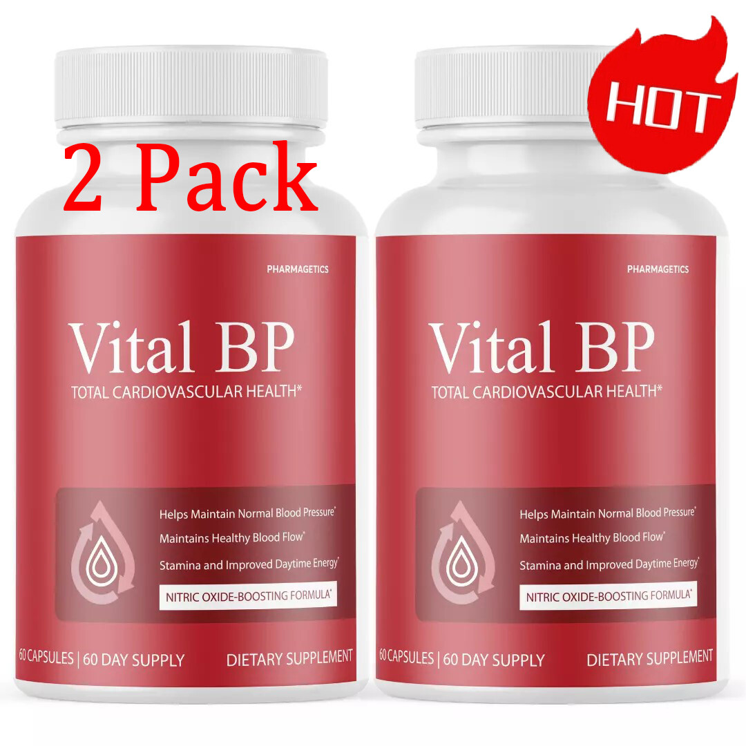 Vital Blood BP Support Supplement VitalBP for Blood Flow – 2 Bottles Exp 02/2027