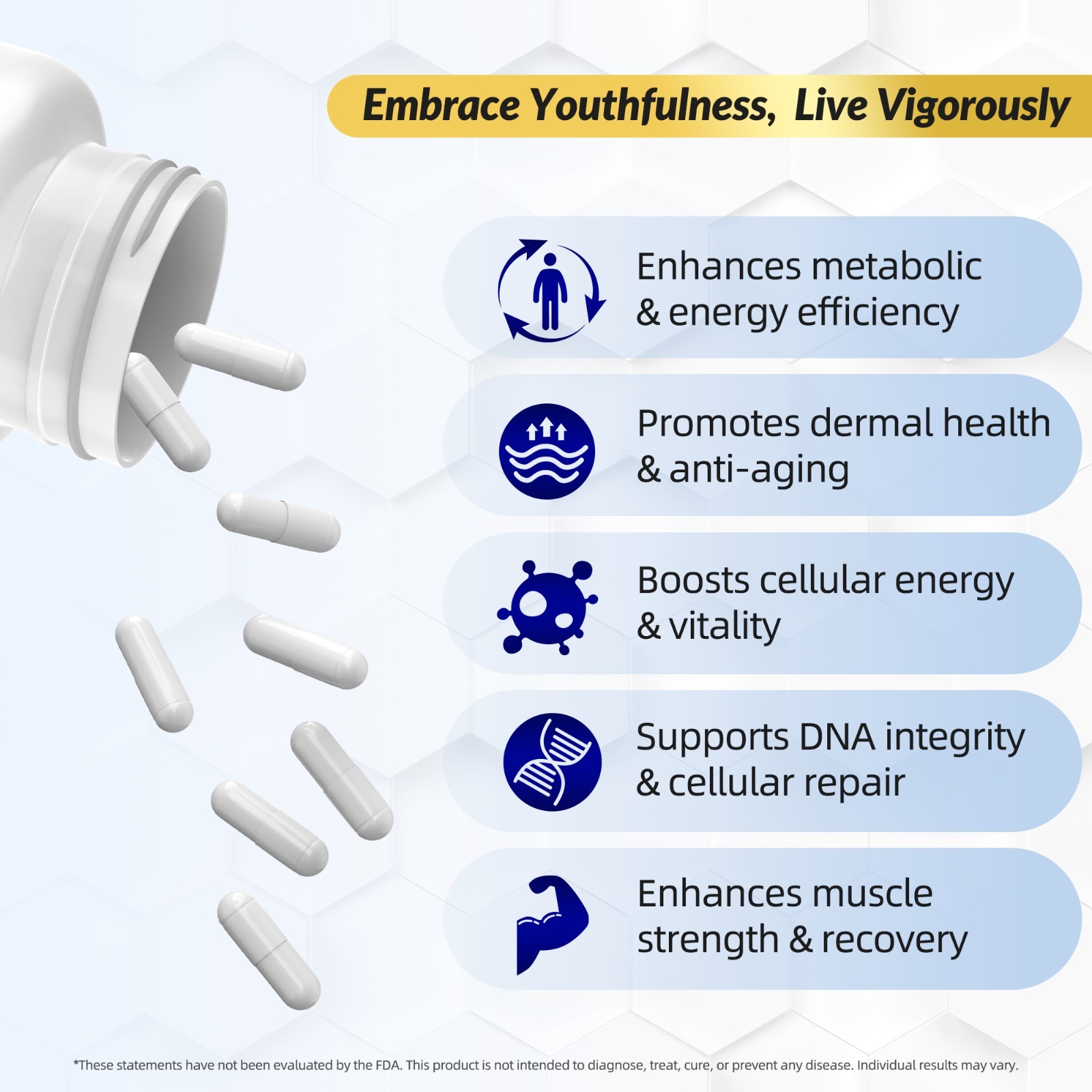 NMN Capsules, Energy Booster, Anti Aging Supplement