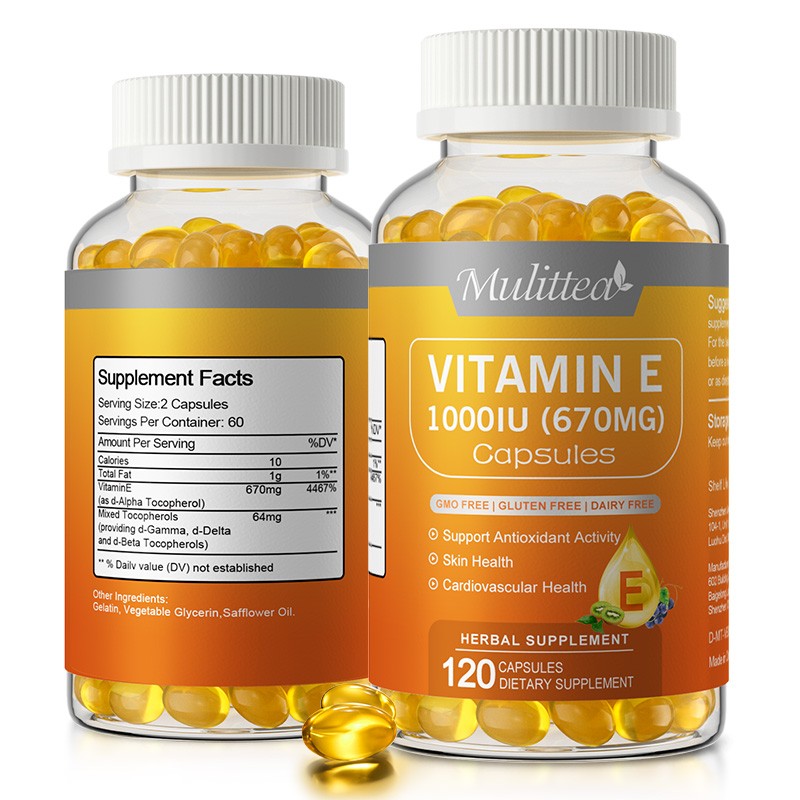 Vitamin E 1000 Iu 670mg Capsules – Supports Skin, Hair, Immune and Eye Health