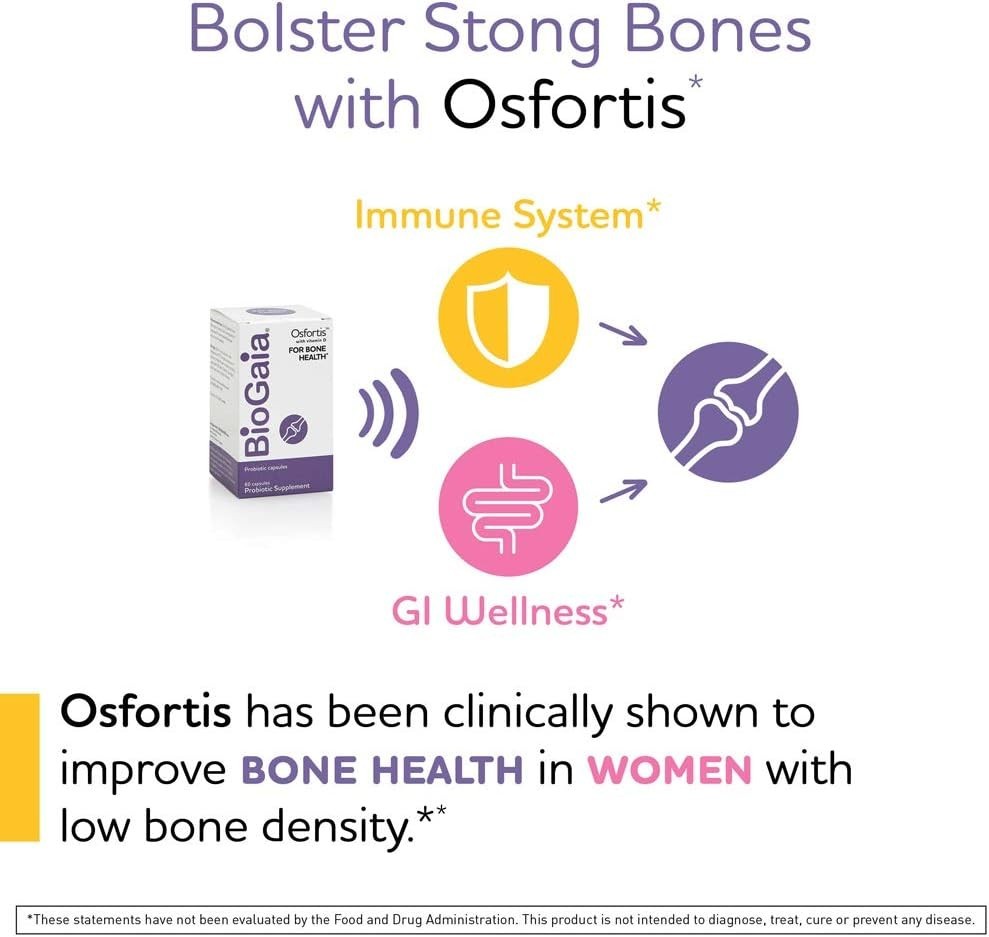 BioGaia Osfortis Women’s Probiotic Bone Immune GI Support 60 Capsules 1 Pack