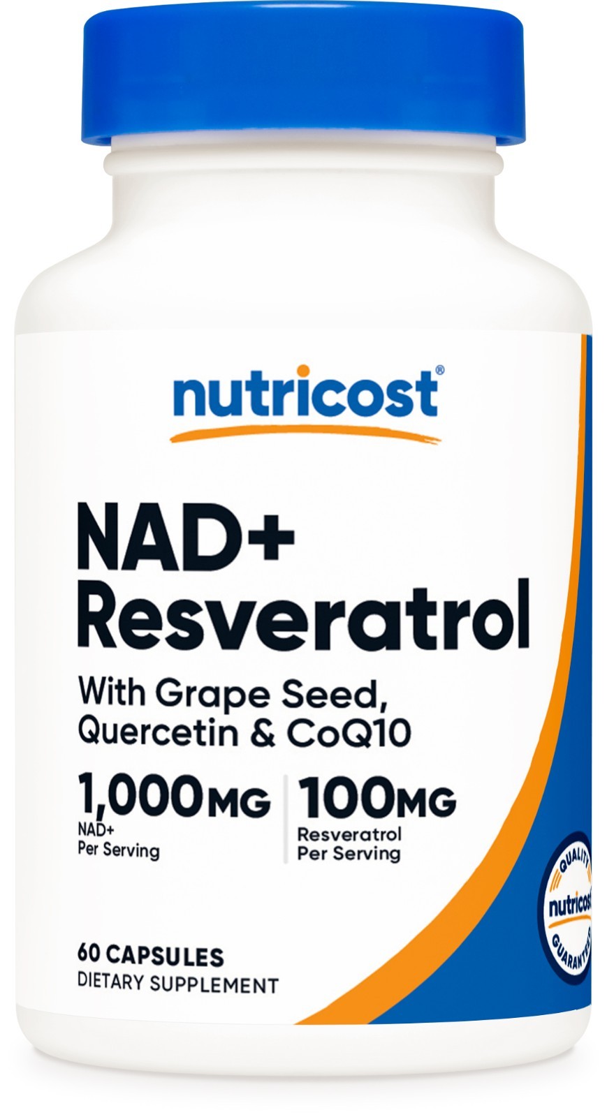 Nutricost NAD+ (1000mg) with Resveratrol (100mg) 60 Capsules – 30 Servings