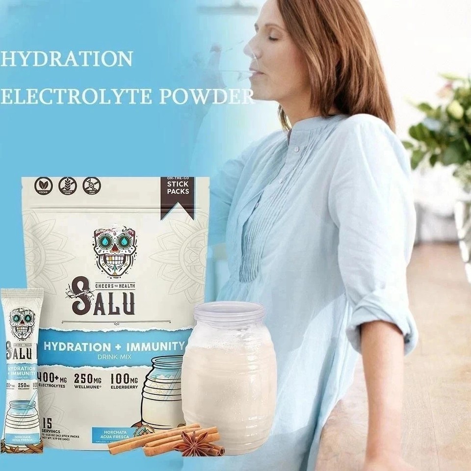 Salud 2in1 Hydration Packets + Immunity Electrolytes Powder, Horchata Agua F…