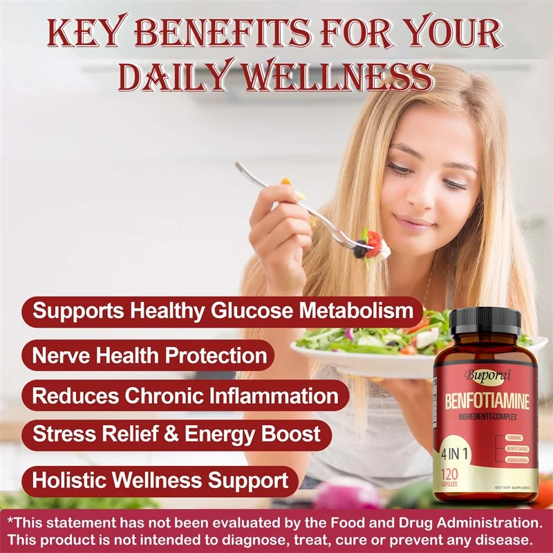 Benfotiamine 120pcs – Metabolism, Nerve Health, Cellular Protection, Antioxidant