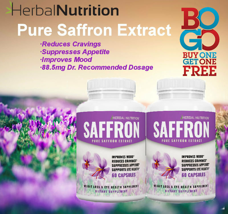 Saffron Extract Supplement for Weight Loss, Eye Health Supplement 88.5mg BOGO!
