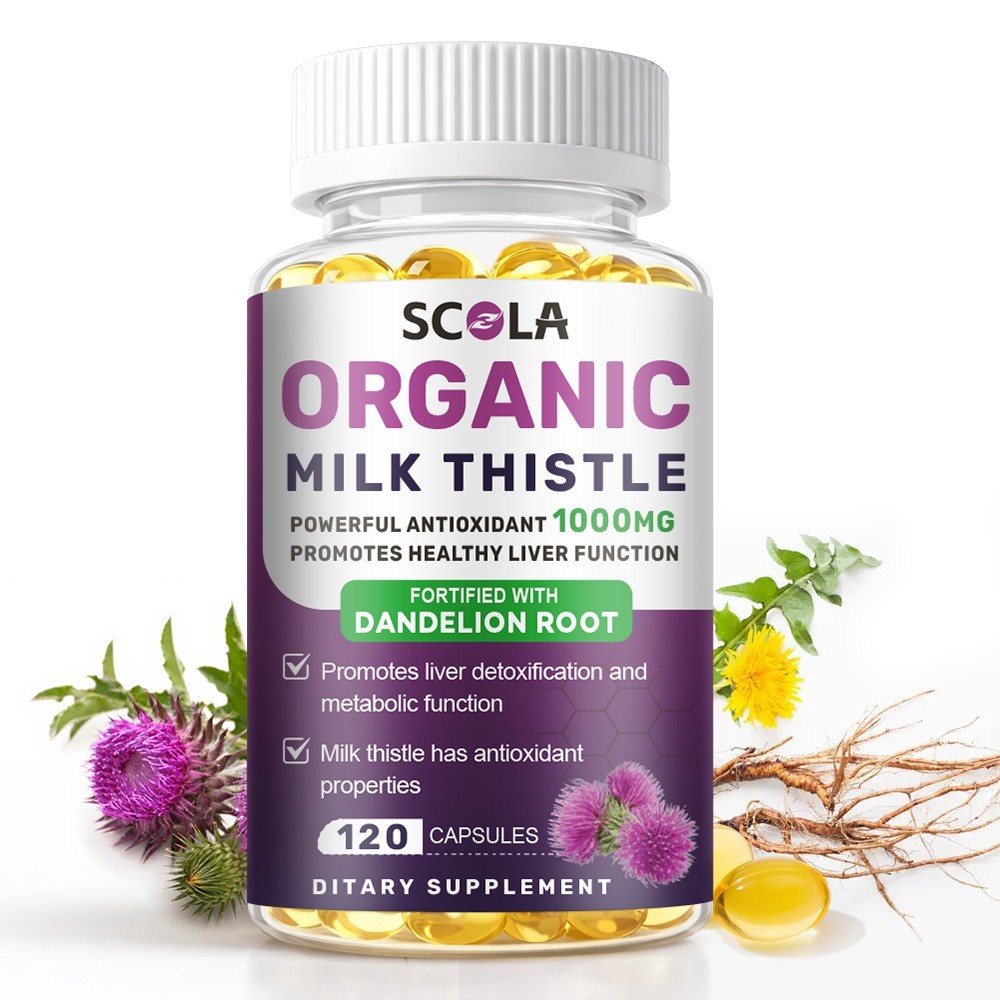 Liver Cleanse & Detox Support Supplement 1600mg with 120 caps + Milk Thistle