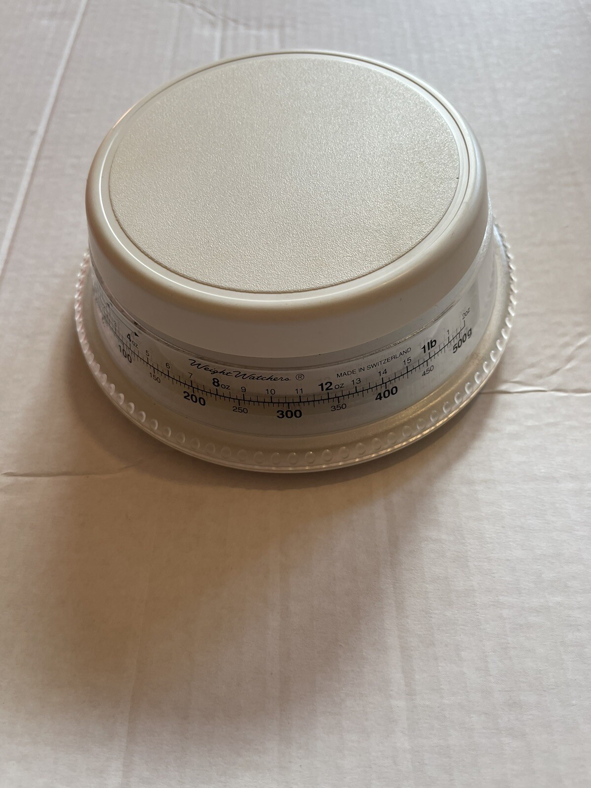 1990 Vintage Weight Watchers Round Food Scale Switzerland Works Clean