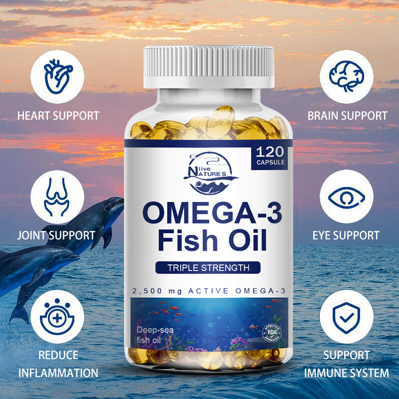 Omega 3 Fish Oil Capsule Triple Strength Highest Potency 2160MG EPA & DHA 10-120