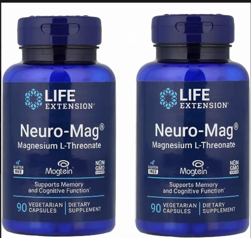 PACK 2 Neuro-Mag Magnesium L-Threonate from 2000 milligrams Magtein – Life Exten