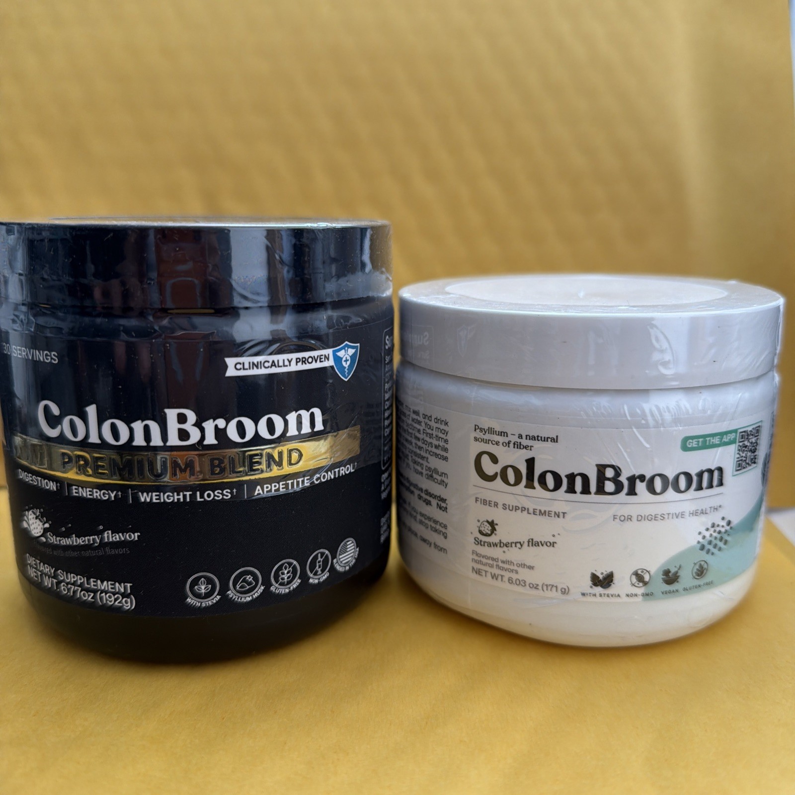 2 Colon Broom Premium Blend & AND REGULAR Psyllium LHusk Powder Drink Strawberry