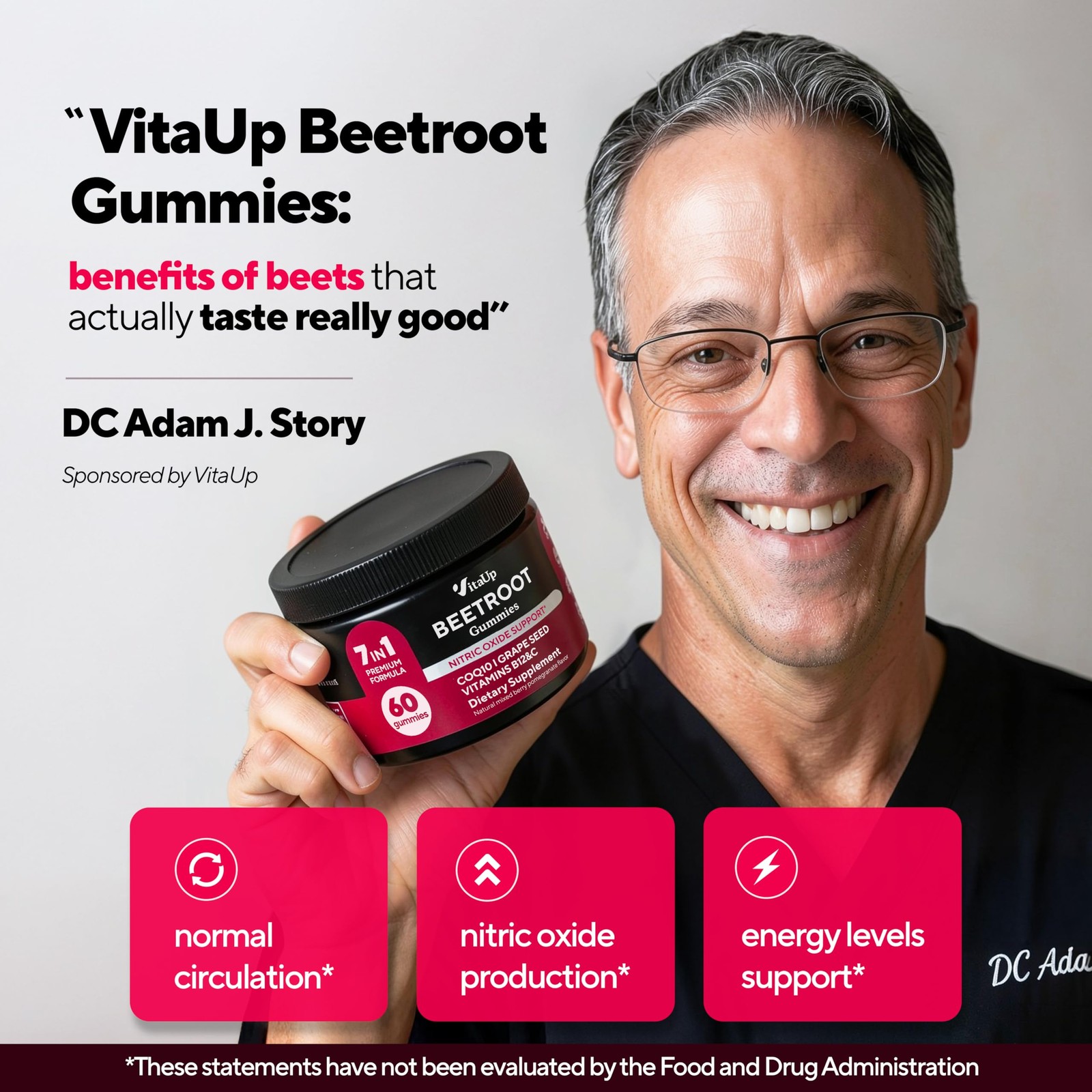 VitaUp Beet Root Gummies – Beetroot Gummies with CoQ10, Grape Seed, Vitamin C…