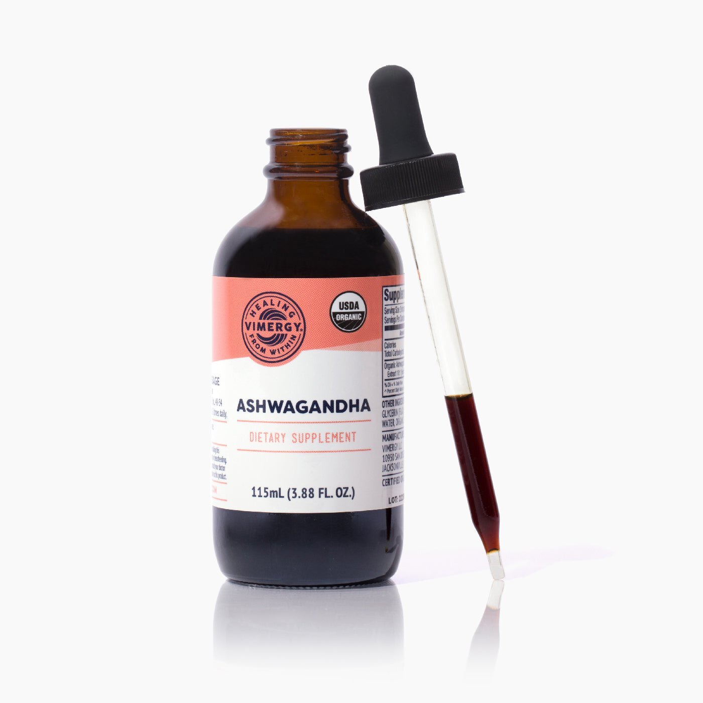 Vimergy USDA Organic Ashwagandha Liquid Extract, 57 Servings – Stress Supplement