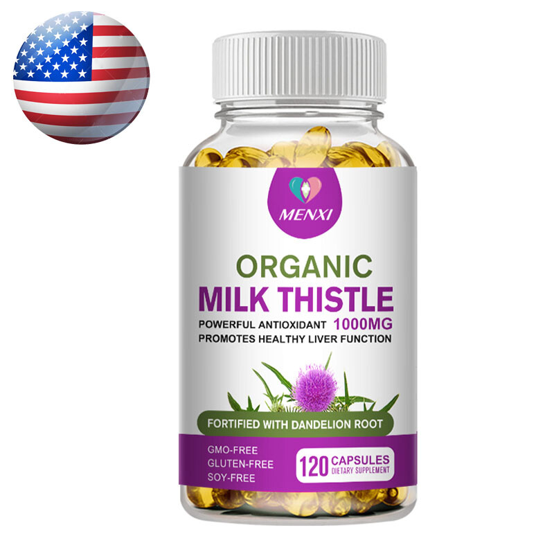 Milk Thistle Liver Cleanse & Detox Herbal Liver Support Supplement 1000mg Pills