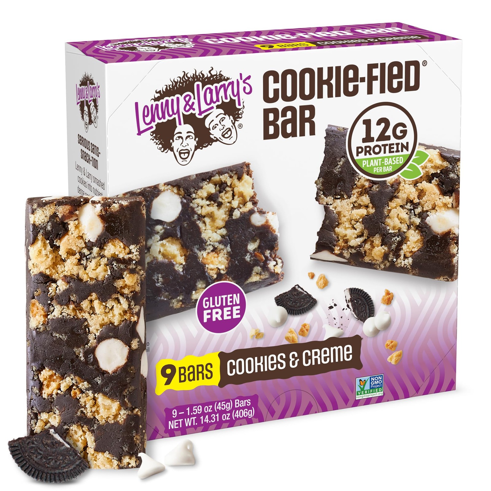 Lenny & Larry’s Cookie-fied Protein Bar – 1.59 Ounce (Pack of 9), No Color