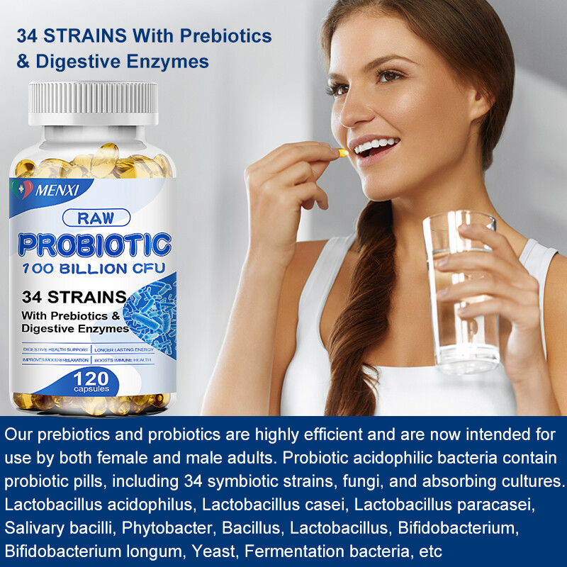 Probiotics Digestive Enzymes 100 Billion CFU Potency Immune Health 360 Capsules