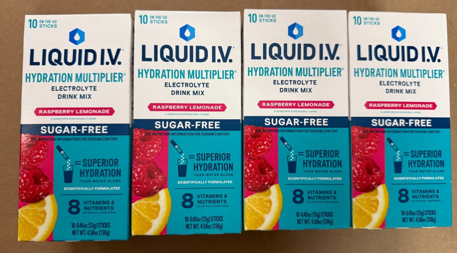 Liquid IV Sugar-Free Electrolyte Hydrate Raspberry Lemonade 12/2027, 40 Packets
