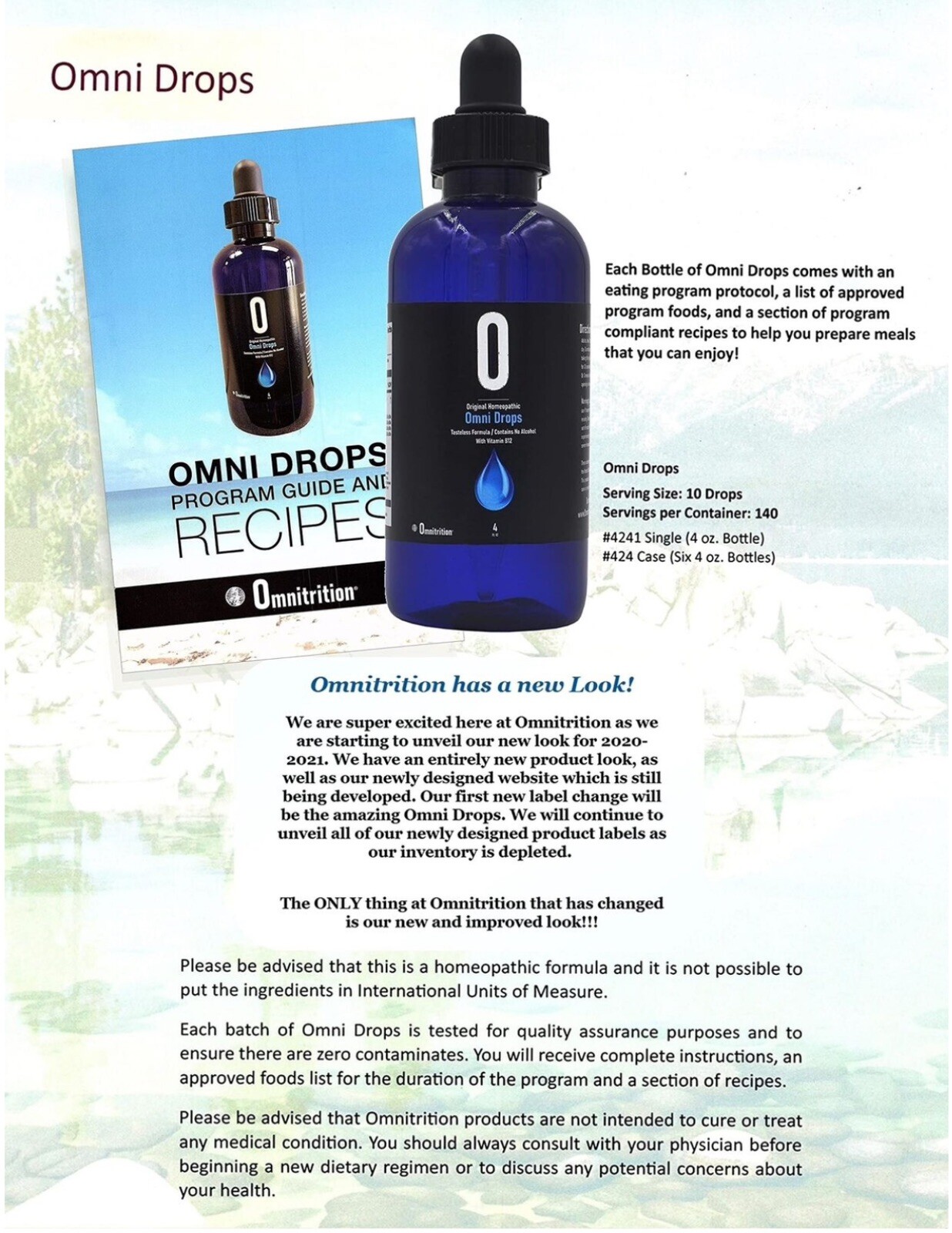 Omnitrition *NEW*COMBO/ OMNITRIM & DROPS w/ Program Guide-FREE SHIPPING!