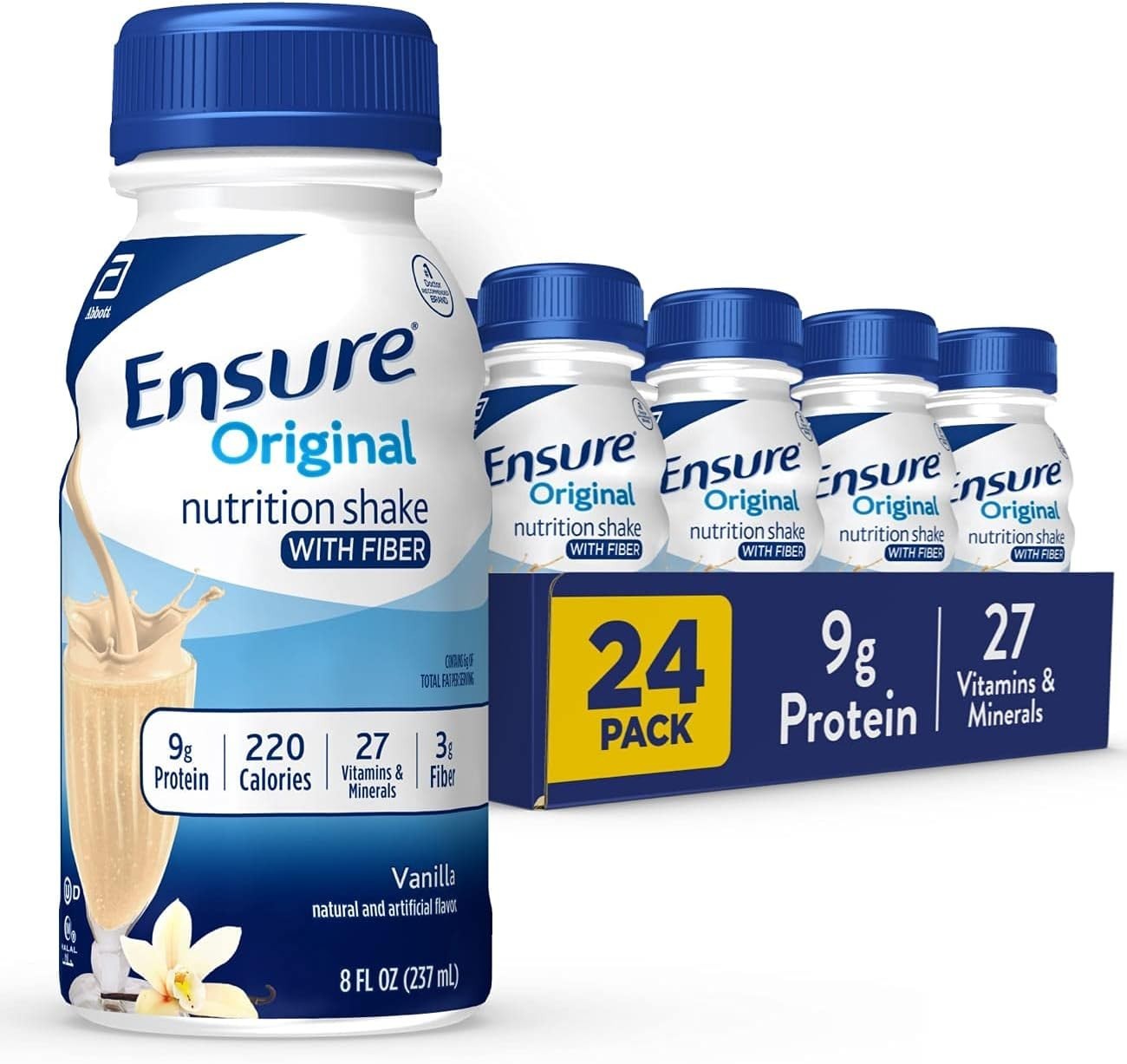 Ensure Original Vanilla Nutrition Shake with Fiber| Meal Replacement Shake |