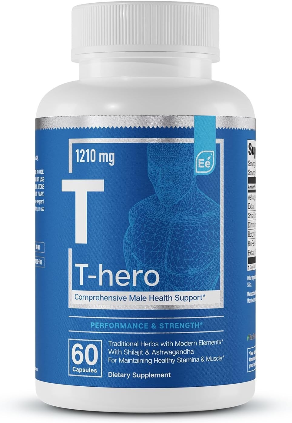 T-Hero Natural Testosterone Booster for Men – Ashwagandha, Shilajit, DIM