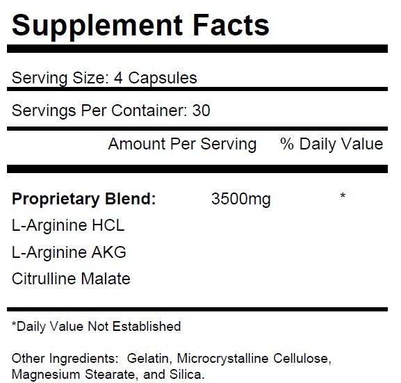 3 Btl Nitric Oxide 3500mg L-Arginine Citrulline Build Muscle Pump Growth Pills