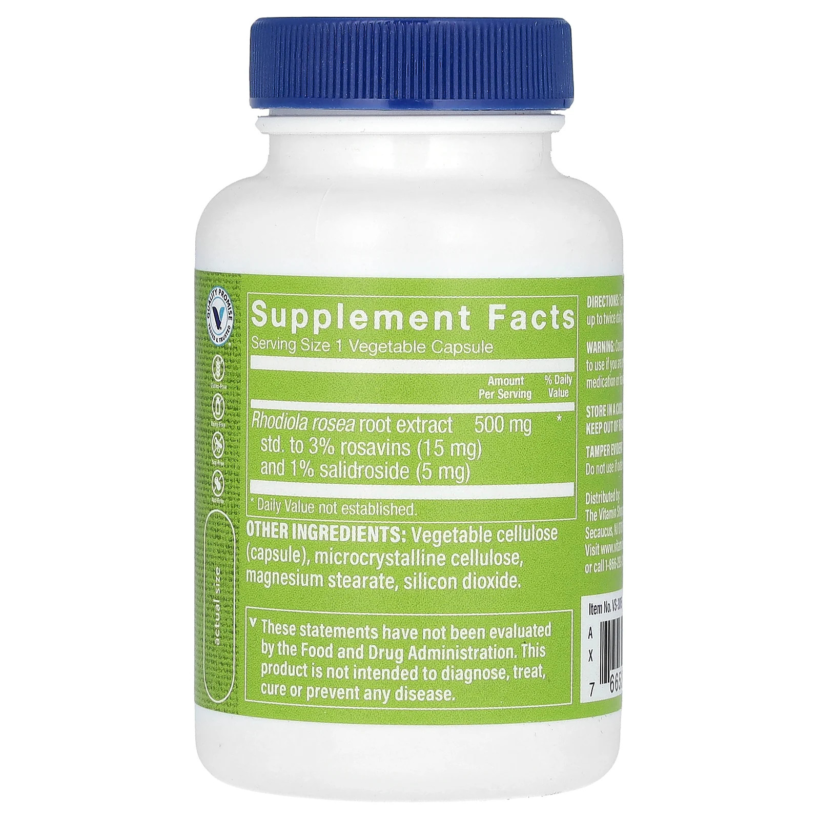 2 X The Vitamin Shoppe, Rhodiola Rosea, 500 mg, 60 Vegetable Capsules