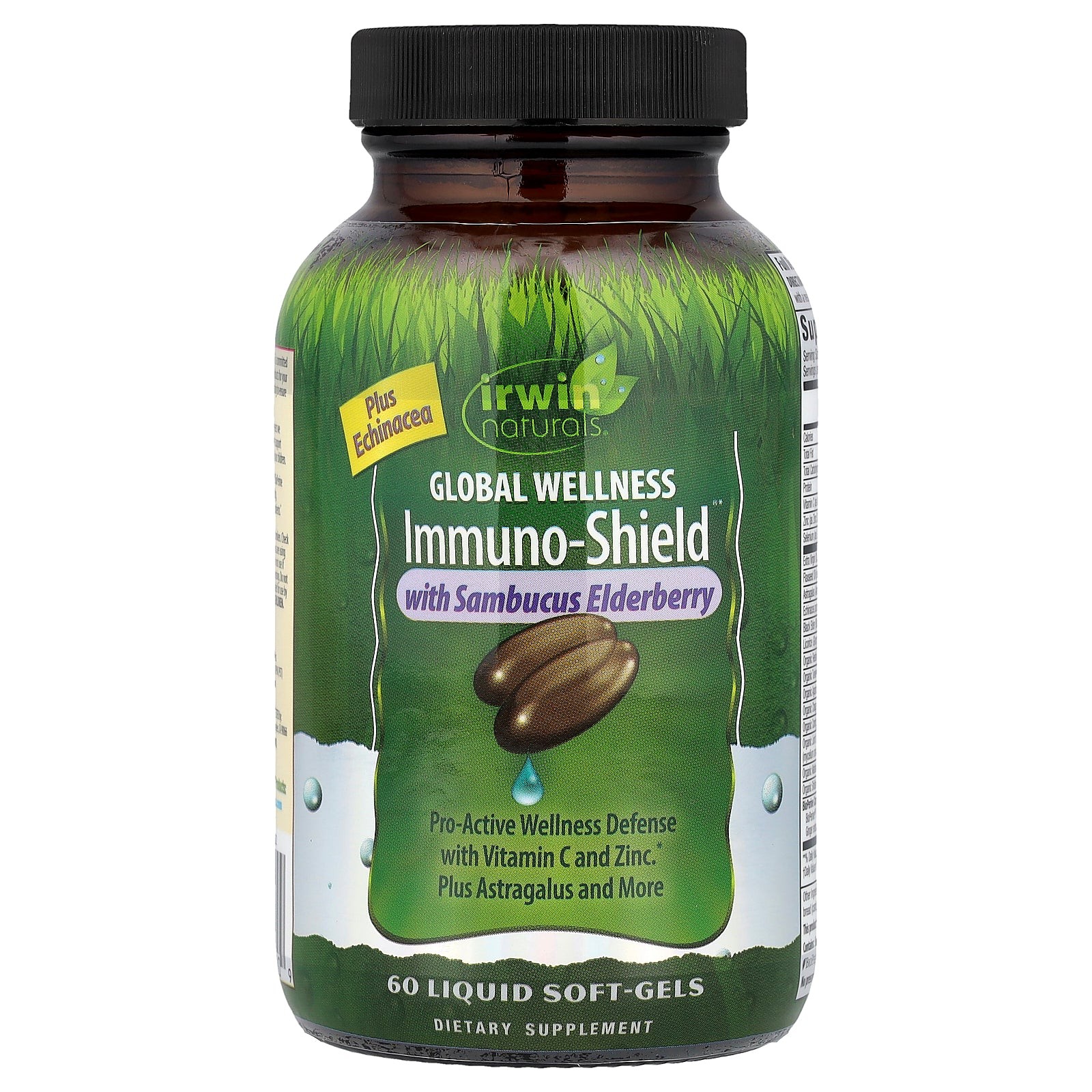 2 X Irwin Naturals, Global Wellness Immuno-Shield� with Sambucus Elderberry, 60
