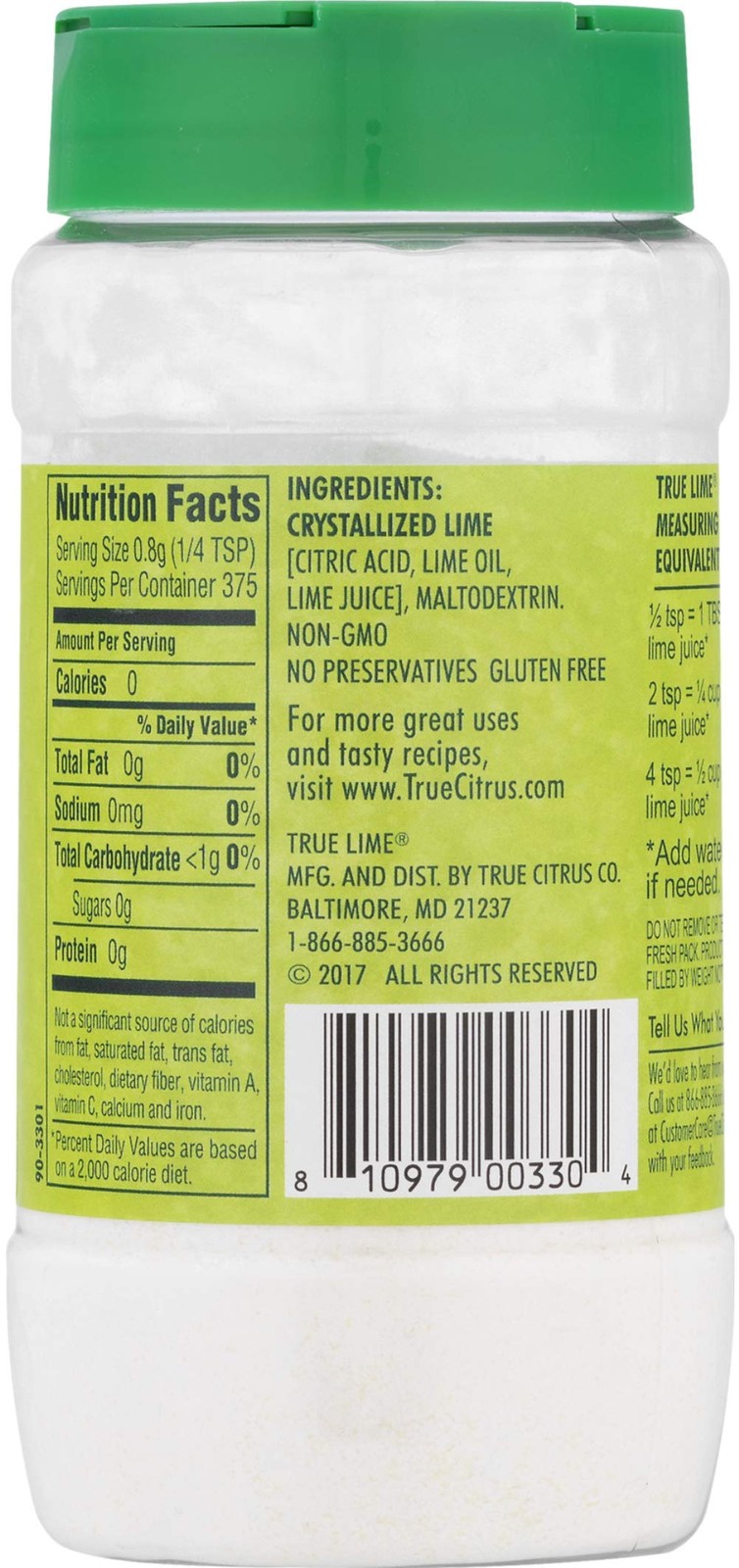 True Lemon Two Pack – Shaker and Lime 10.6 Ounce (Pack of 2), lemon