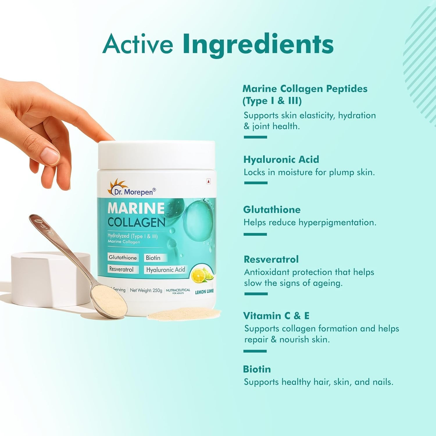 5 Pack Dr. M.orepen Marine Collagen Supplement 250g