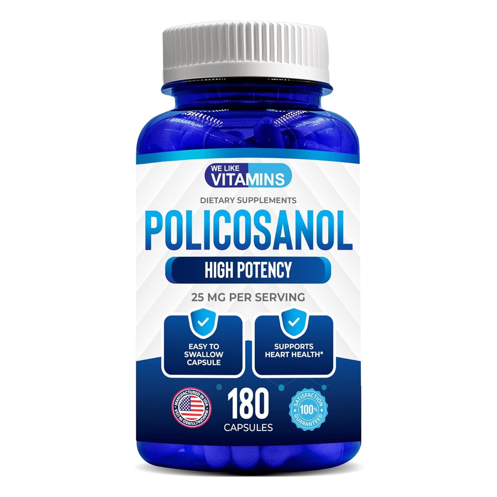 Policosanol 25mg – 180 Capsules We Like Vitamins