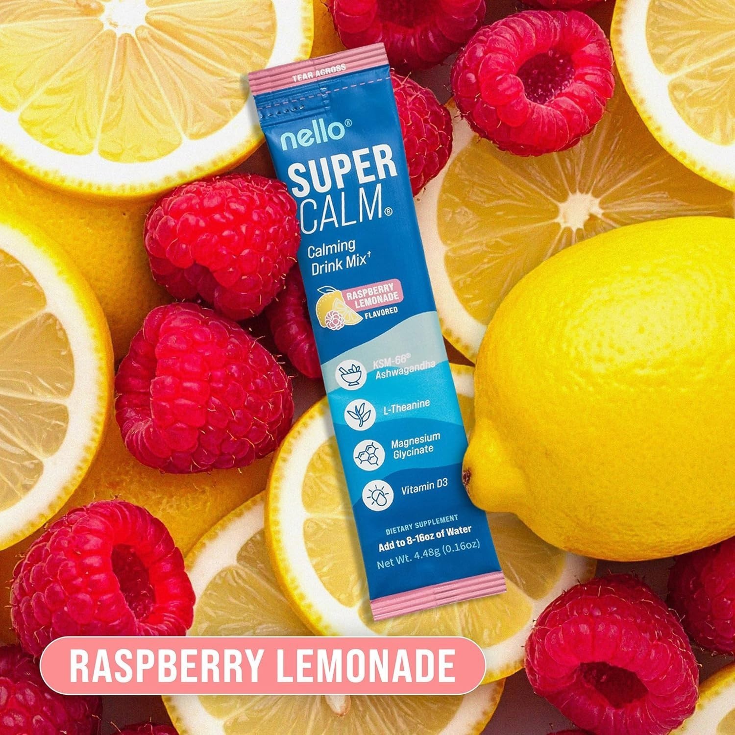 Nello Lemon Supercalm Powdered Drink Mix Cortisol Reducer Sleep Aid Supplement