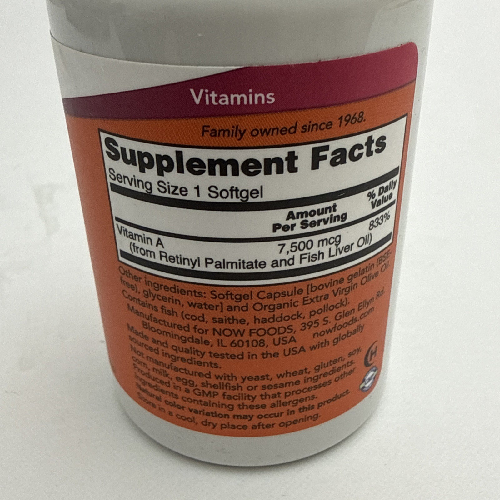 NOW Supplements, Vitamin A 25,000 IU, Essential Nutrition,100 Softgels – BB 8/29
