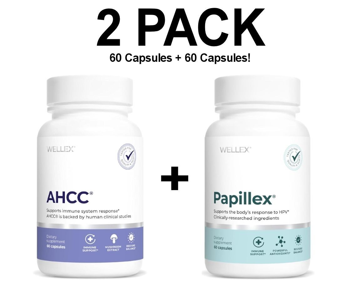 AHCC + Papillex Immune Support Combo Pack! 60 Capsules each (120 total!)
