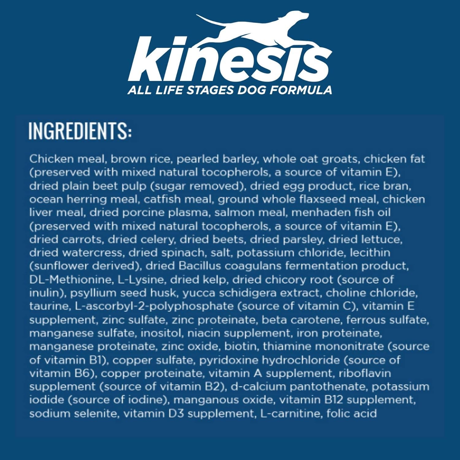Dr. Tim’s Kinesis All Life Stages Premium Dog Food with Chicken,15. Bag