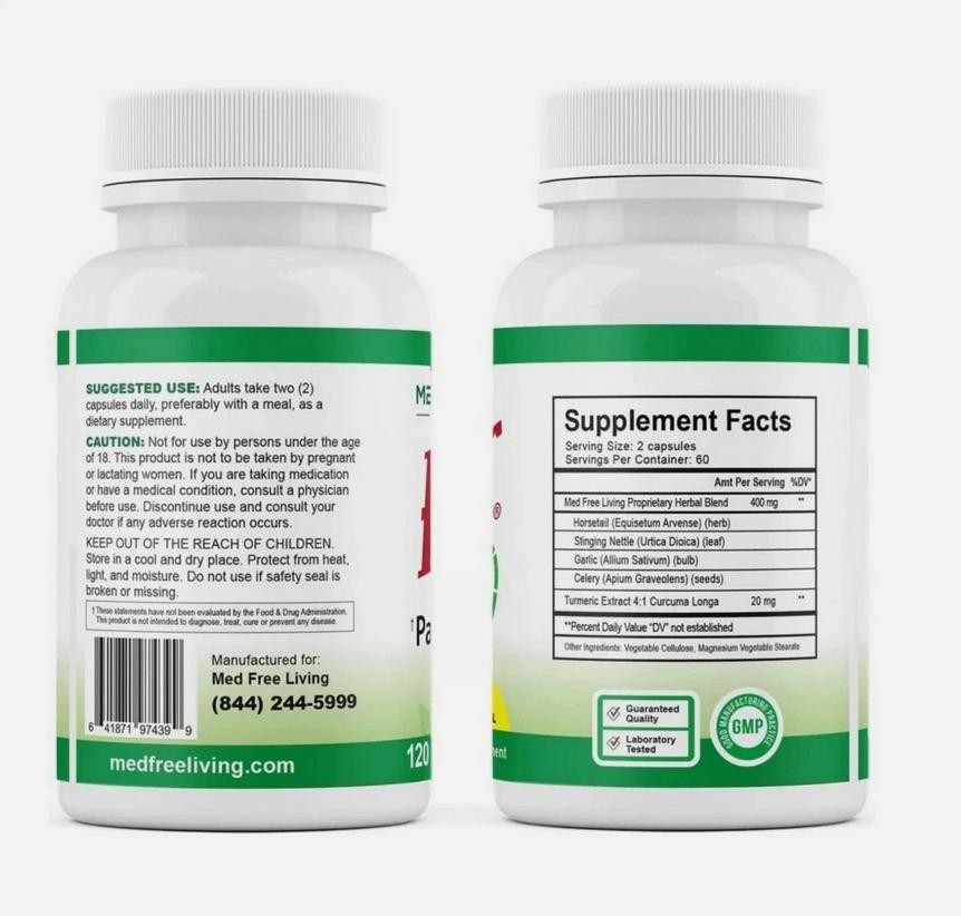1-5pack Med Free Living Factor 5 Organic Joint & Muscle Support Complex 120 Caps