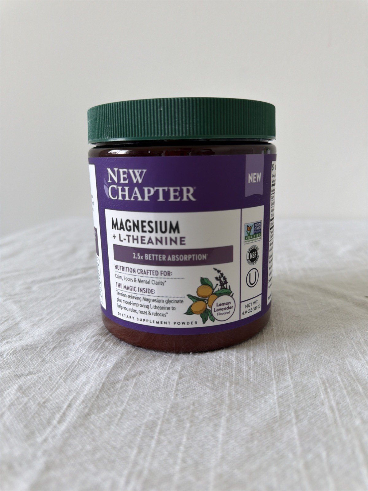New Chapter Magnesium + L-Theanine Lemon Lavender 4.9oz