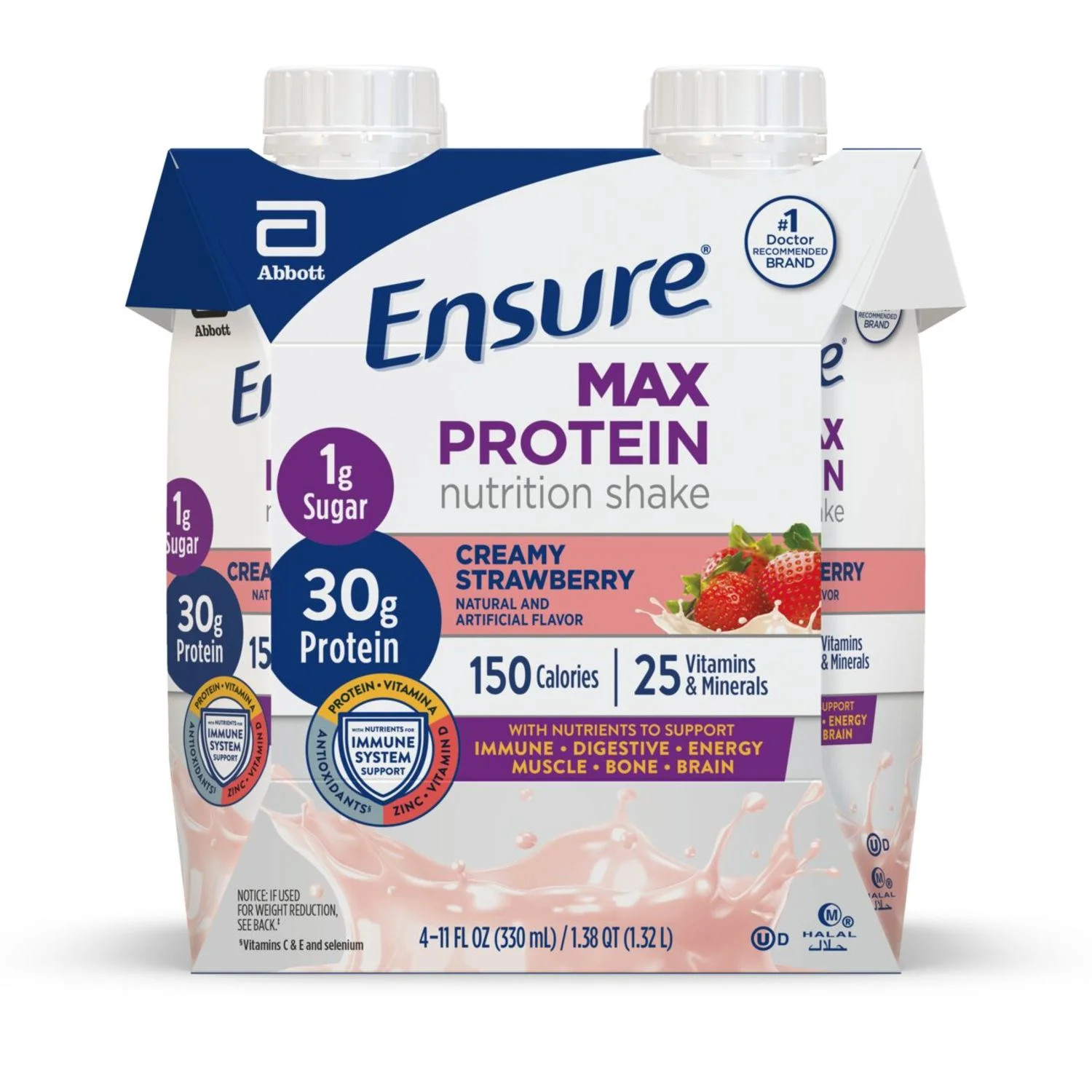 Max Protein Shake, 30G Protein, Creamy Strawberry, 11 Fl Oz, 12 Pack