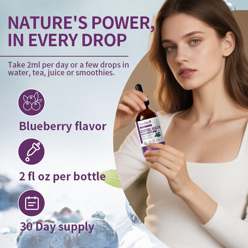 Cortisol Support Liquid Drop w/ Magnesium Ashwagandha -Balanced Adrenal Function